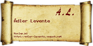 Ádler Levente névjegykártya